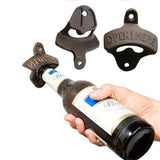 2Pcs Wall Mounted Bottle Opener Vintage Beer Wine Cap Open Tool for Home Bar