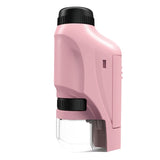 Portable Pocket Microscope Science Toys Educational Microscope Kit for Kids-Pink