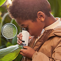 Portable Pocket Microscope Science Toys Educational Microscope Kit for Kids-White