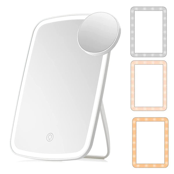 Vanity Mirror with USB Rechargeable Lights Portable Makeup Mirror with 10x Magnifying