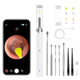 WIFI Connection Ear Wax Removal Tool Ear Set Camera Wireless Ear Endoscope Spoon White