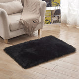 Shaggy Rug Cute Plush Modern Area Non Slip Rug Fluffy Carpets for Bedroom Black