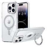 For iPhone 14 Series Magnetic Case Shockproof Cover Silver
