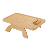 Rectangular Bamboo Foldable Clip-on Sofa Armrest Tray with Phone Holder