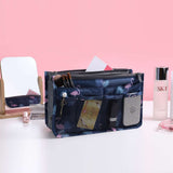 Bag Insert Organiser Handbag Women Travel Makeup Purse Pouch Organiser-Dark Blue