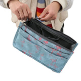 Bag Insert Organiser Handbag Women Travel Makeup Purse Pouch Organiser-Sky Blue