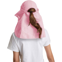Women's Sun Cap Fishing Hats Detachable Face Mask Neck Flap Visor Wide Brim Sun Protection Hiking Hats Pink