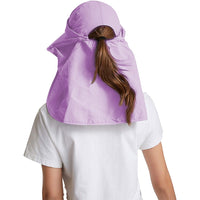 Women's Sun Cap Fishing Hats Detachable Face Mask Neck Flap Visor Wide Brim Sun Protection Hiking Hats Purple