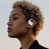 Open Ear Wireless Bluetooth Headphone Single Ear Bluetooth Headset with Earhook Sport Business Earphone for Left Ear White