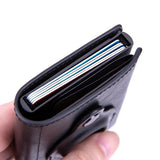 Men's Credit Card Holder with AirTag Slot Pop-up Wallet RFID Wallet