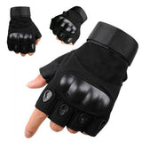 Pair of Men Half Finger Gloves Fingerless Outdoor Cycling Tactical Sports Gloves Black