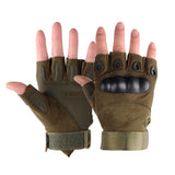Pair of Men Half Finger Gloves Fingerless Outdoor Cycling Tactical Sports Gloves Green