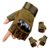 Pair of Men Half Finger Gloves Fingerless Outdoor Cycling Tactical Sports Gloves Green