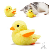 Little Yellow Duck Plush Doll Flapping Vibration Cat Interactive Toy Rechargeable