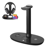 4-in-1 Qi Wireless Charging Station Fast Charger Charging Dock Stand for Apple Samsung-Black
