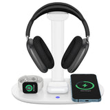 4-in-1 Qi Wireless Charging Station Fast Charger Charging Dock Stand for Apple Samsung-White