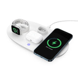 4-in-1 Qi Wireless Charging Station Fast Charger Charging Dock Stand for Apple Samsung-White