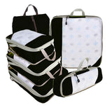 6 Pcs Set Packing Travel Storage Bags Clothes Packing Pouch Packing Organizers Black