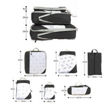 6 Pcs Set Packing Travel Storage Bags Clothes Packing Pouch Packing Organizers Black