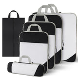 6 Pcs Set Packing Travel Storage Bags Clothes Packing Pouch Packing Organizers Black
