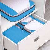 6 Pcs Set Packing Travel Storage Bags Clothes Packing Pouch Packing Organizers Blue