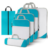 6 Pcs Set Packing Travel Storage Bags Clothes Packing Pouch Packing Organizers Blue
