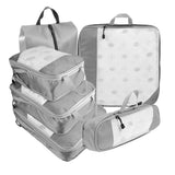 6 Pcs Set Packing Travel Storage Bags Clothes Packing Pouch Packing Organizers Grey