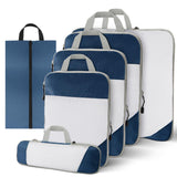 6 Pcs Set Packing Travel Storage Bags Clothes Packing Pouch Packing Organizers Navy