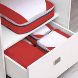 6 Pcs Set Packing Travel Storage Bags Clothes Packing Pouch Packing Organizers Red
