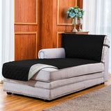 L Shaped Sectional Sofa Chaise Lounge Slipcover Sofa Protector-Black