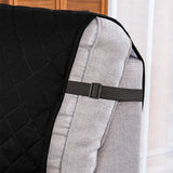 L Shaped Sectional Sofa Chaise Lounge Slipcover Sofa Protector-Black