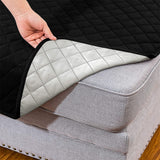 L Shaped Sectional Sofa Chaise Lounge Slipcover Sofa Protector-Black