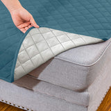 L Shaped Sectional Sofa Chaise Lounge Slipcover Sofa Protector-Blue