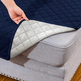 L Shaped Sectional Sofa Chaise Lounge Slipcover Sofa Protector-Navy