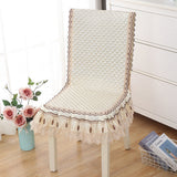 2Pcs Siamese Chair Cover Non-Slip Thickened Stretch Slipcover Seat Covers Beige