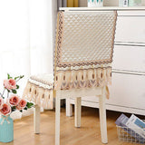 2Pcs Siamese Chair Cover Non-Slip Thickened Stretch Slipcover Seat Covers Beige