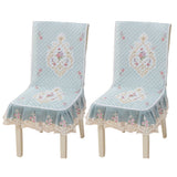2Pcs Siamese Chair Cover Non-Slip Thickened Stretch Slipcover Seat Covers Light Blue