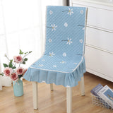 2Pcs Siamese Chair Cover Non-Slip Thickened Stretch Slipcover Seat Covers Blue