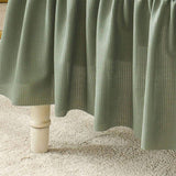 2Pcs Soft Seersucker Fabric Removable Chair Covers with Lace Skirt Green