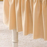 2Pcs Soft Seersucker Fabric Removable Chair Covers with Lace Skirt Yellow