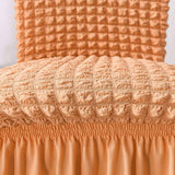 2Pcs Soft Seersucker Fabric Removable Chair Covers with Lace Skirt Orange