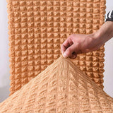 2Pcs Soft Seersucker Fabric Removable Chair Covers with Lace Skirt Orange