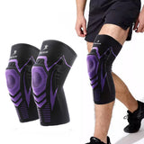 Pair of Knee Brace Knee Compression Sleeve Sports Silicone Knee Support Purple