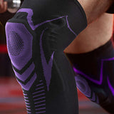 Pair of Knee Brace Knee Compression Sleeve Sports Silicone Knee Support Purple