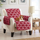 Recliner Cover Furniture Protector Soft and Comfortable Pet Sofa Cover Wine Red