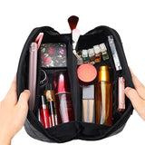 FancyGrab Women Cosmetic Bags Travel Cosmetic Bag For Women PU Leather Skincare Bags Toiletry Bag Black