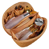 FancyGrab Women Cosmetic Bags Travel Cosmetic Bag For Women PU Leather Skincare Bags Toiletry Bag Brown