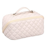 FancyGrab Women Cosmetic Bags Travel Cosmetic Bag For Women PU Leather Skincare Bags Toiletry Bag White