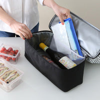 FancyGrab Dual Compartment Insulated Lunch Bag Picnic Cooler Bag Portable Tote Handbag