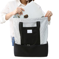 FancyGrab Dual Compartment Insulated Lunch Bag Picnic Cooler Bag Portable Tote Handbag